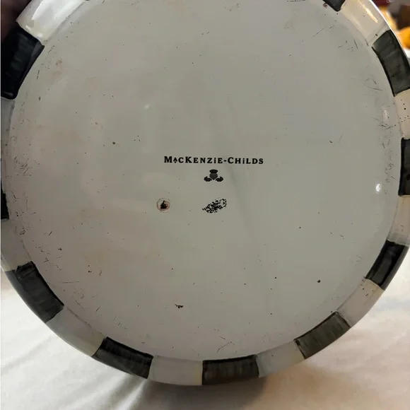 MacKenzie-Childs Black and White Checkered Ceramic Piece - Picture 7 of 11